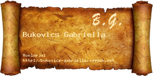 Bukovics Gabriella névjegykártya